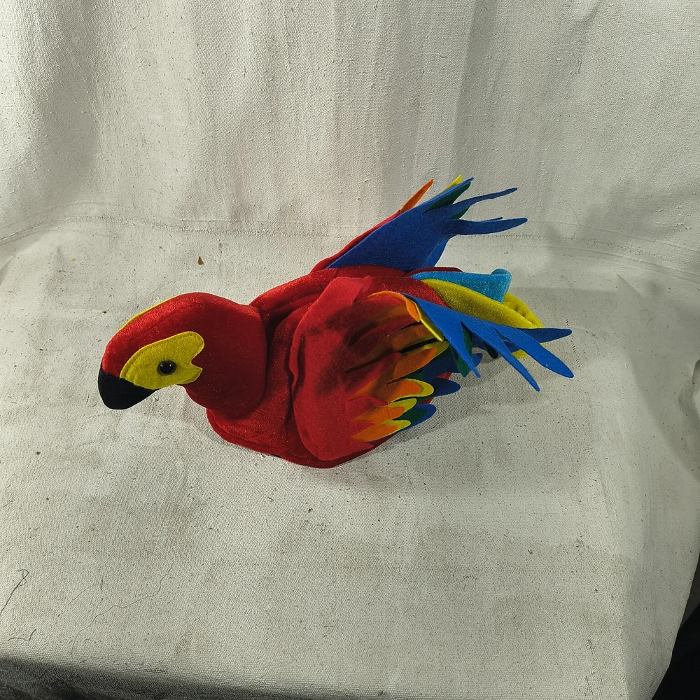 Vibrant Plush Parrot One Size Hat for Kids